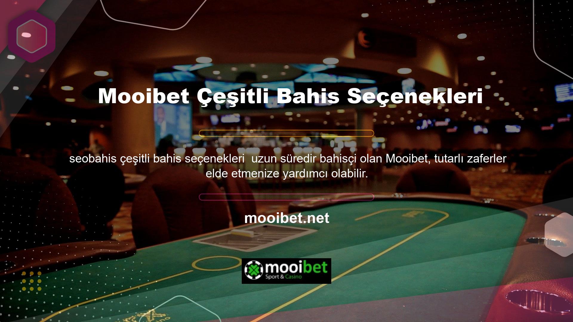Ülkemizde önemli bir konuma sahip olan Mooibet, ödeme toplayan ve yüksek olasılıklı bahisler sunan, geniş bahis alternatifleri sunan, sorunsuz, yasa dışı bir casino sitesidir